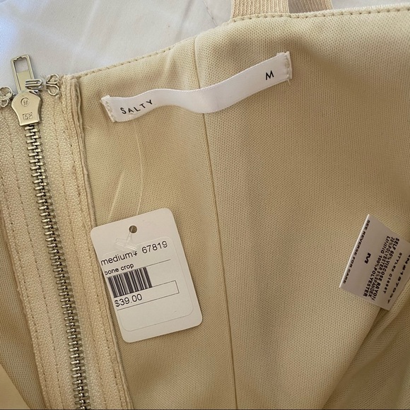 NWT Salty Boutique Bone IvoryCream Crop Corset Top - Picture 4 of 6